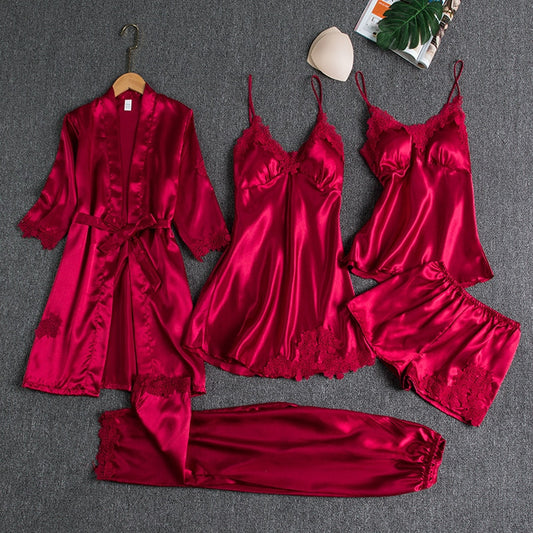 Lace Trimmed Pajama Set