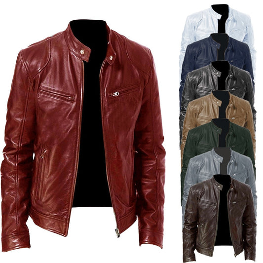 Faux Leather Aviator Jacket