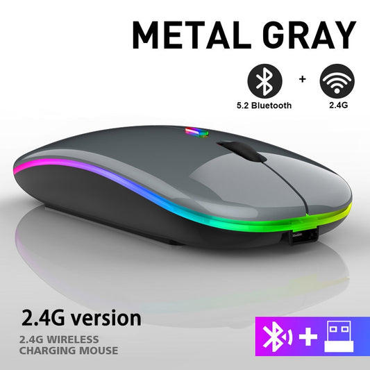 2.4G Metal Grey Wireless Mouse
