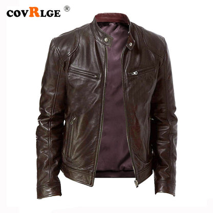 Faux Leather Slim Jacket