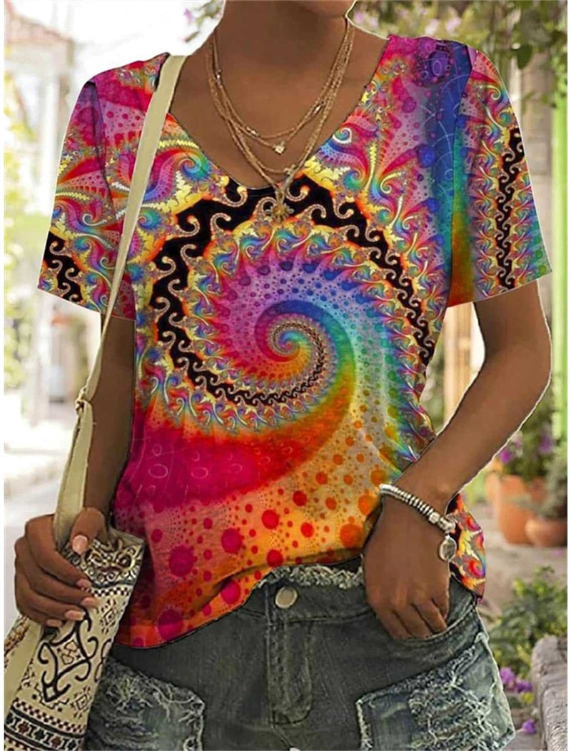 Ethnic Style Print T-Shirt