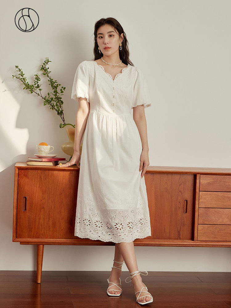 DUSHU Cotton Temperament Dress
