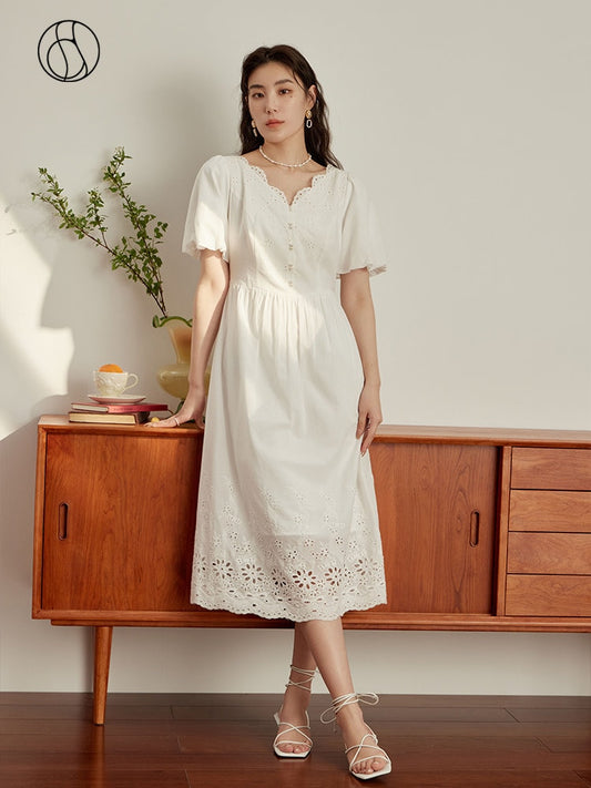 DUSHU Cotton Temperament Dress