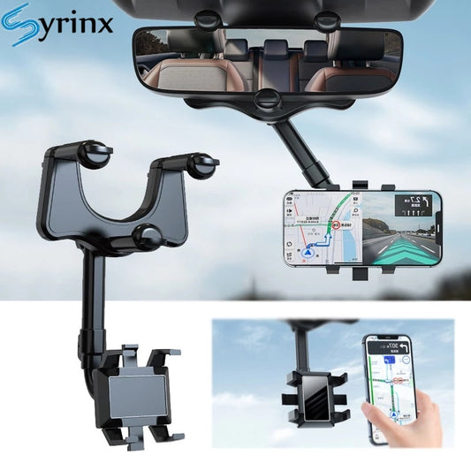 360° Rearview Mirror Phone Holder