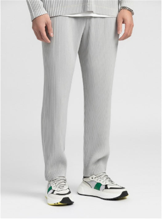 Pleated Cropped Casual Pants