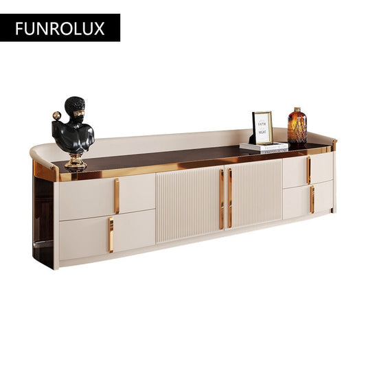 FUNROLUX Luxury Marble TV Cabinet & Coffee Table