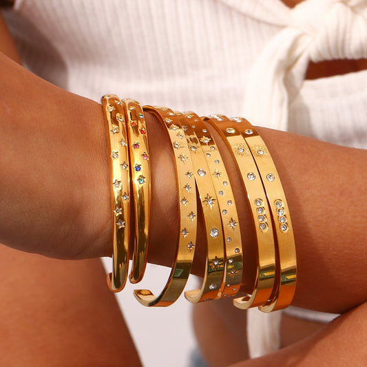 18K Gold Plated Waterproof Bangles