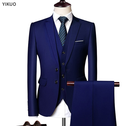 YIKUO Luxury 3 Piece Suit