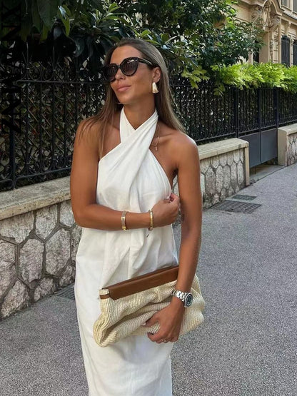 Crossover Halter Dress