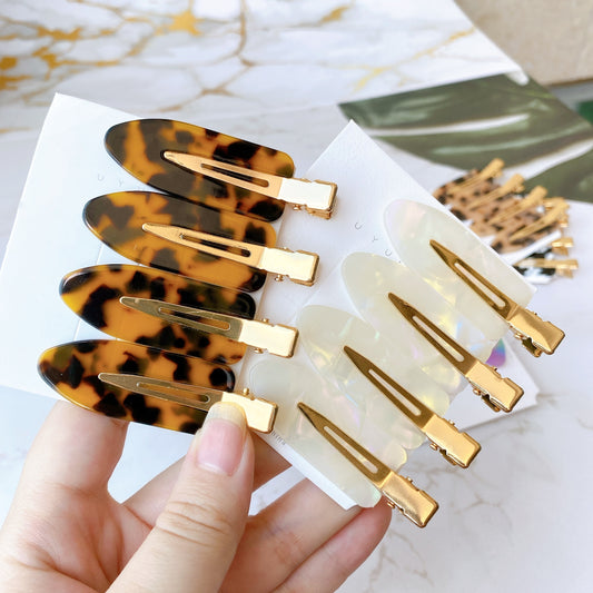 4 Pcs Simple Leopard Hair Clip
