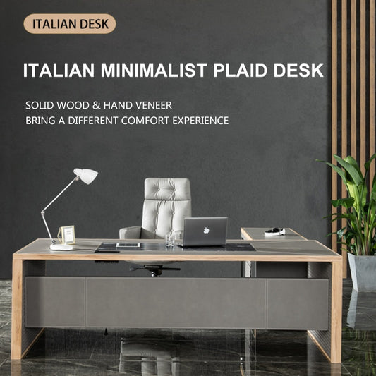 Minimalist Plaid Desk