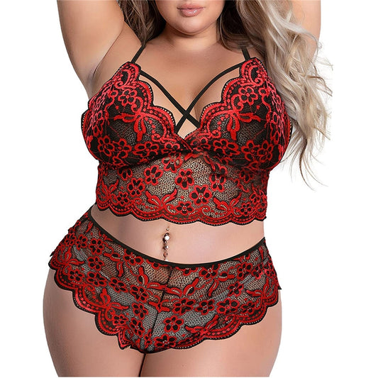 Plus Size 2 Piece Lingerie Set