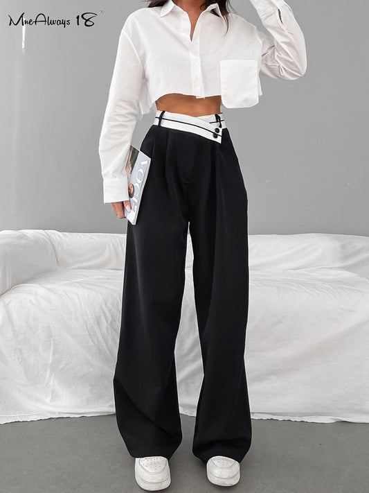 Patchwork Wide Leg Pants