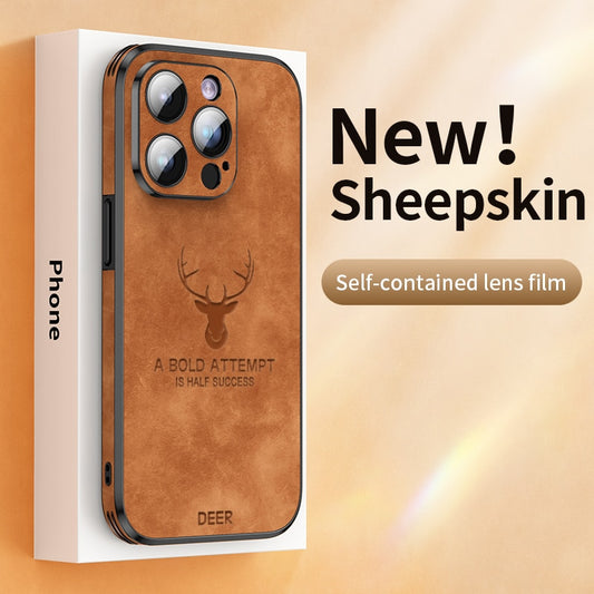 Luxury Sheepskin Leather Phone Case for iPhone