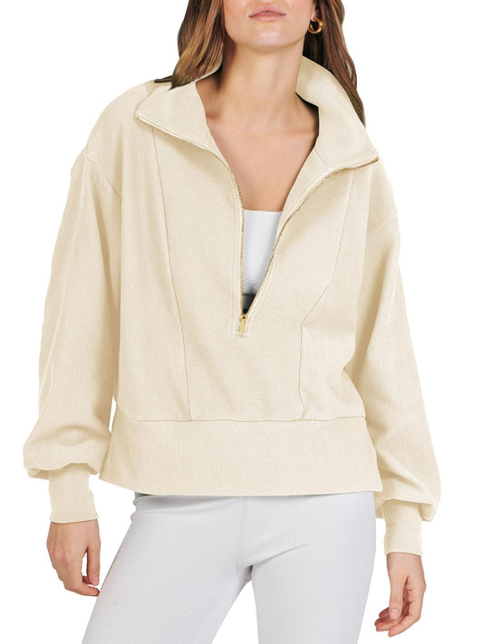 Retro Zipper Pullover Sweater