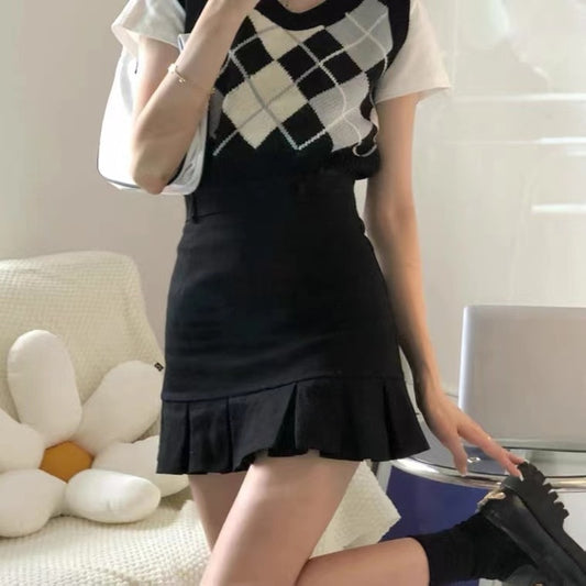 Pleated Mini Preppy Skirt