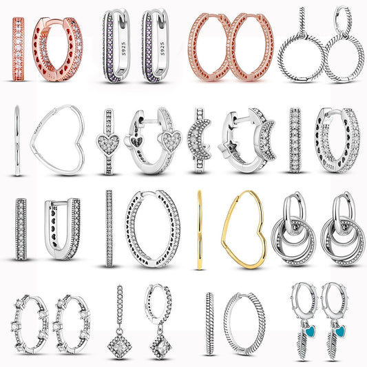 925 Silver Heart CZ Earrings