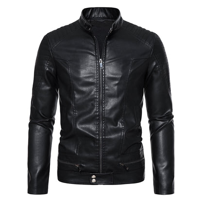 Autumn Leather Bomber Jacket