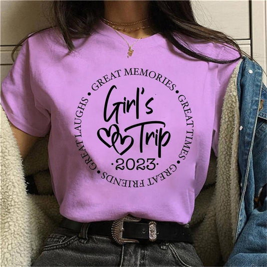 Summer Casual Girls Trip Tee