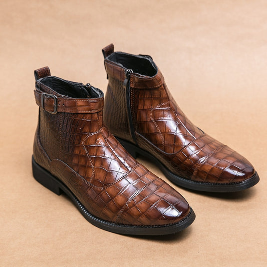 Crocodile Buckle Boots