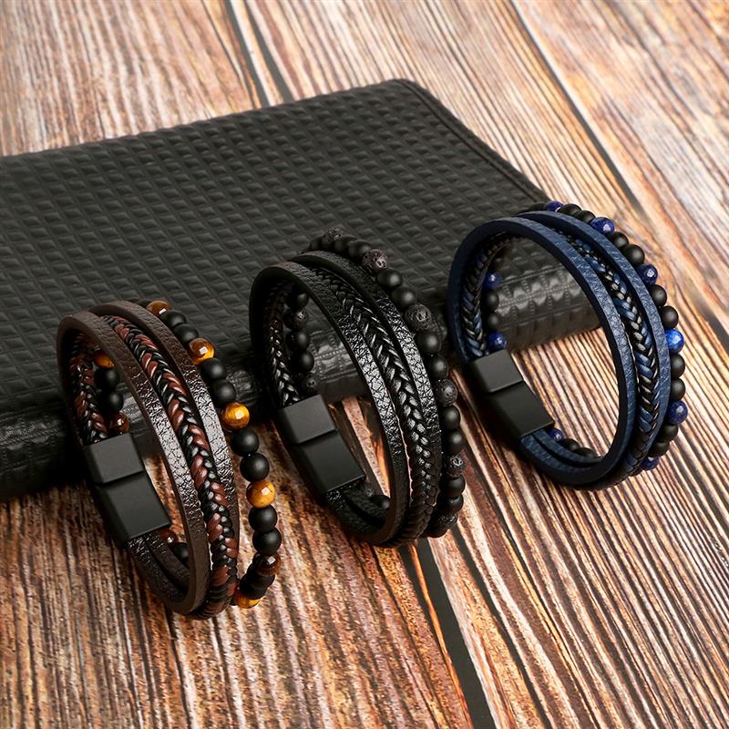 Biker Leather Bracelet