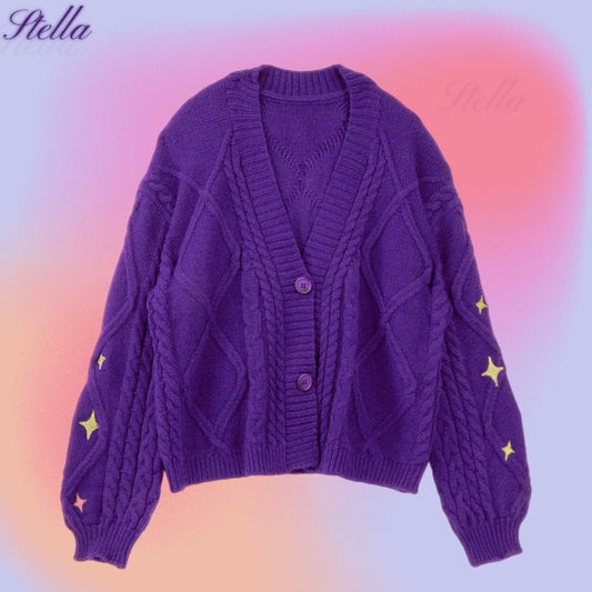 Winter Star Embroidered Cardigan